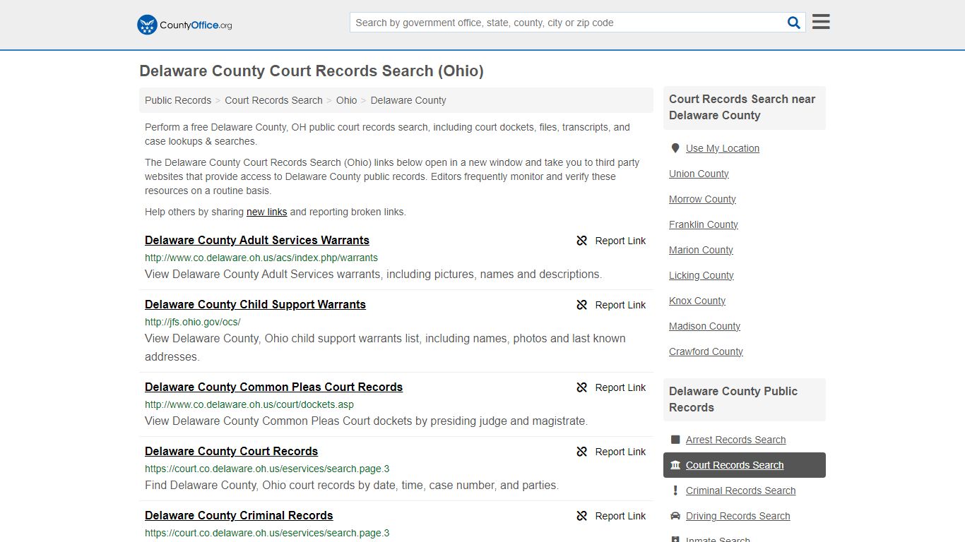 Delaware County Court Records Search (Ohio) - County Office