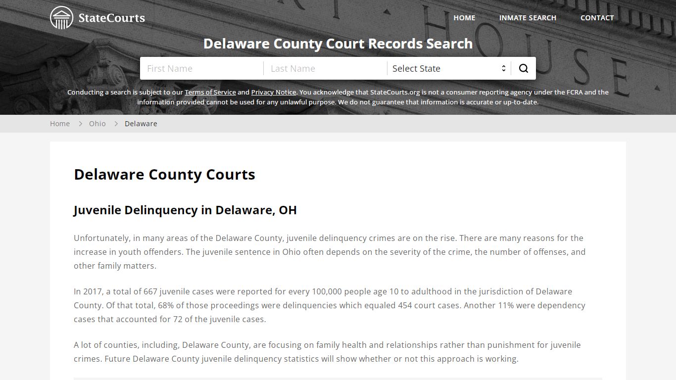 Delaware County, OH Courts - Records & Cases - StateCourts